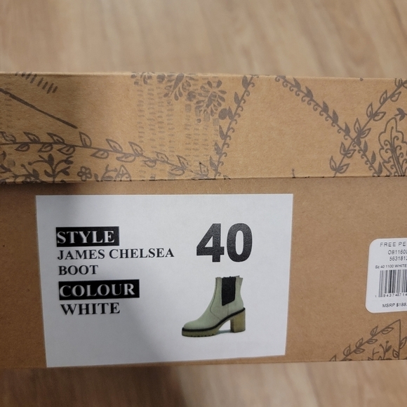 Free People Boots Sz 10 White James Chelsea Lug Sole Chunky Y2K 90s NIB - Picture 9 of 13